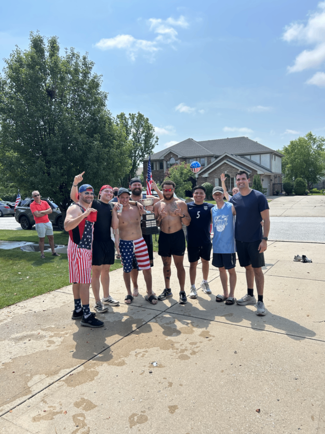 Winners fired up on the wet driveway